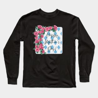 Happy Mother's Day Watercolor Rose Trellis Blue Sky | Cherie's Art (c)2021 Long Sleeve T-Shirt